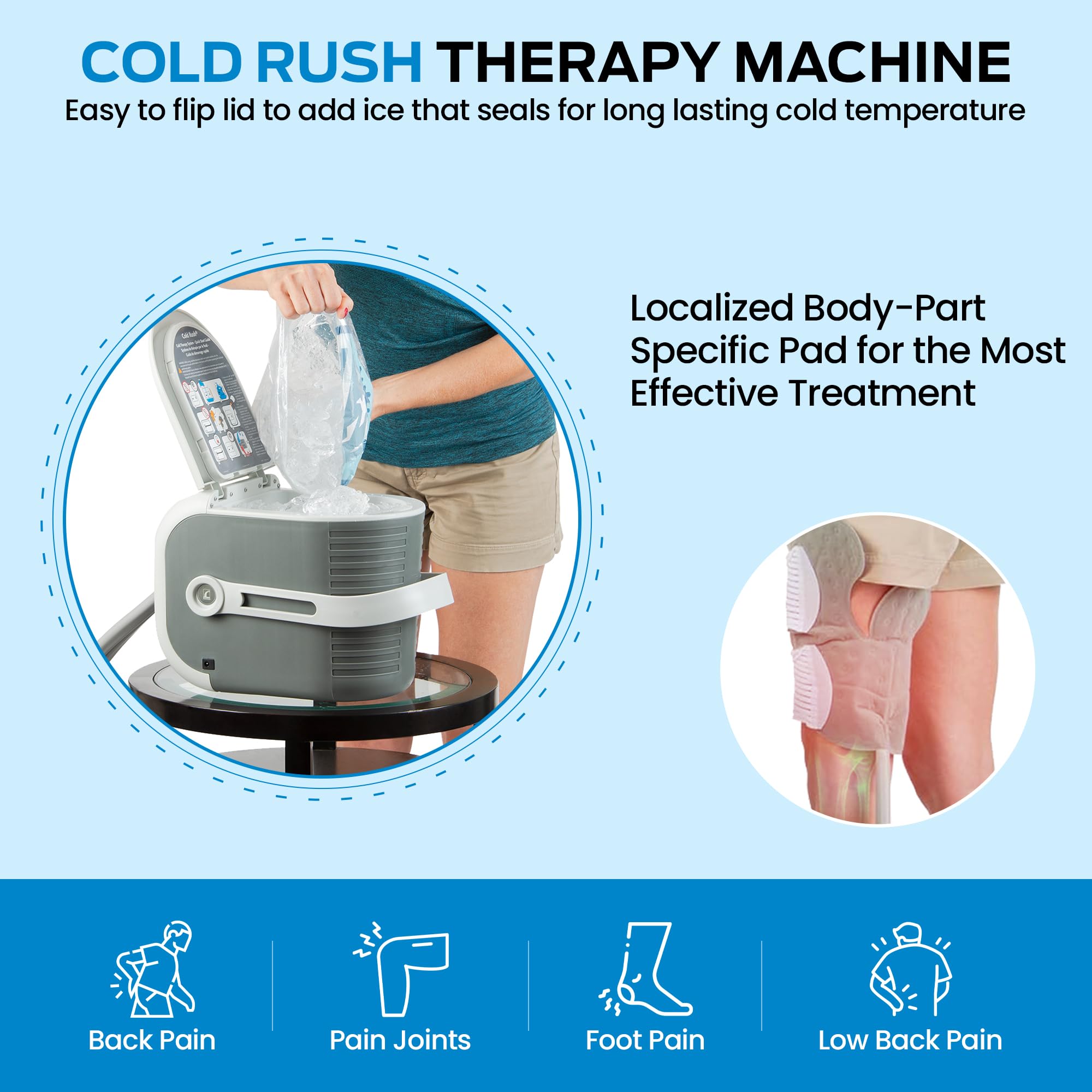 Ossur Cold Rush: reservorio ligero facilita manejo y transporte.