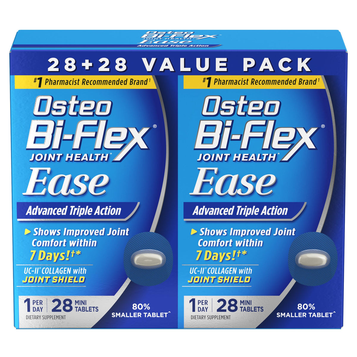 Osteo Bi-Flex Ease con dos paquetes visibles, posible apoyo diario a la movilidad.