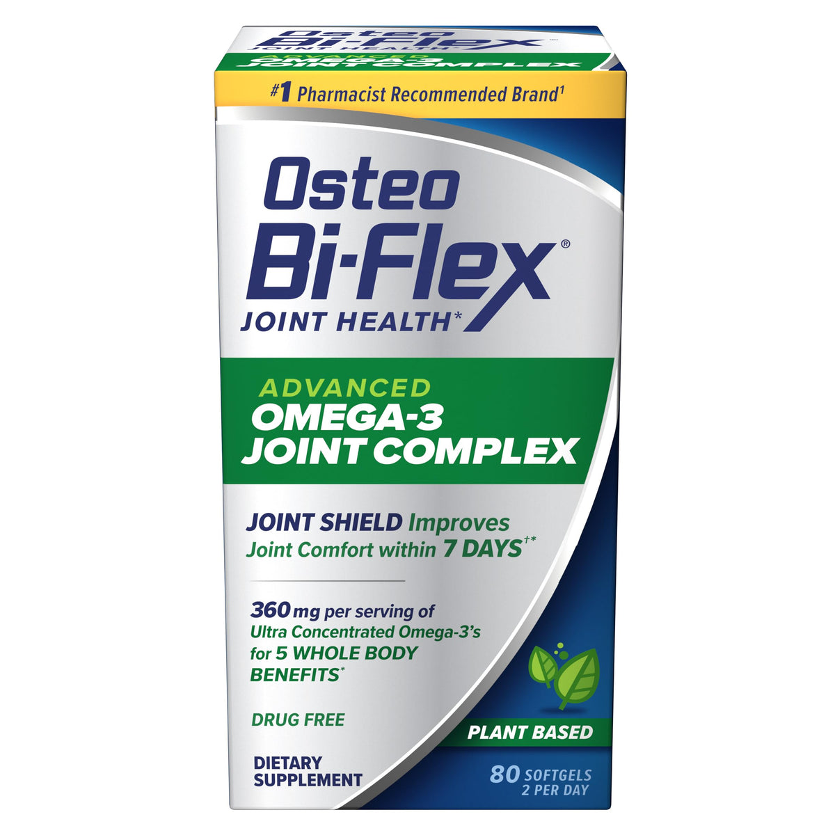 Osteo Bi-Flex Avanzado Omega-3, botella visible, apoyo a la movilidad diaria
