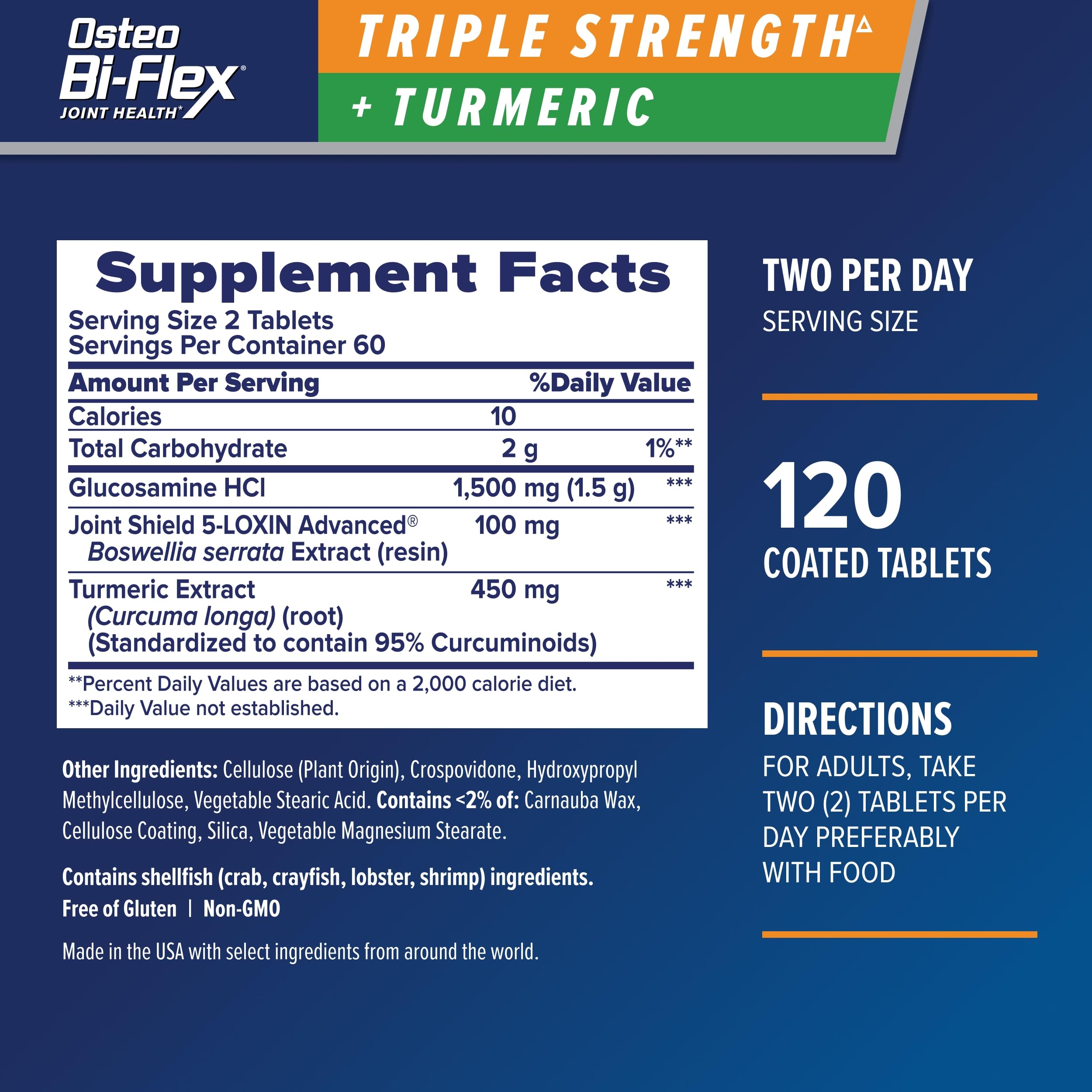 Osteo Bi-Flex curcuminoides 95% para apoyo antioxidante en las articulaciones.