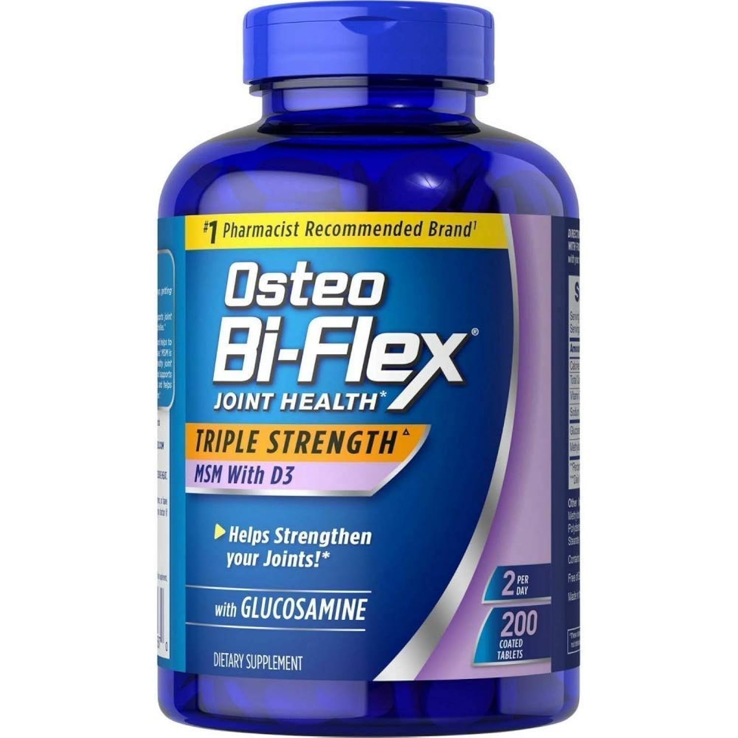 Osteo Bi-Flex: etiqueta de triple fuerza con glucosamina y MSM para movilidad diaria