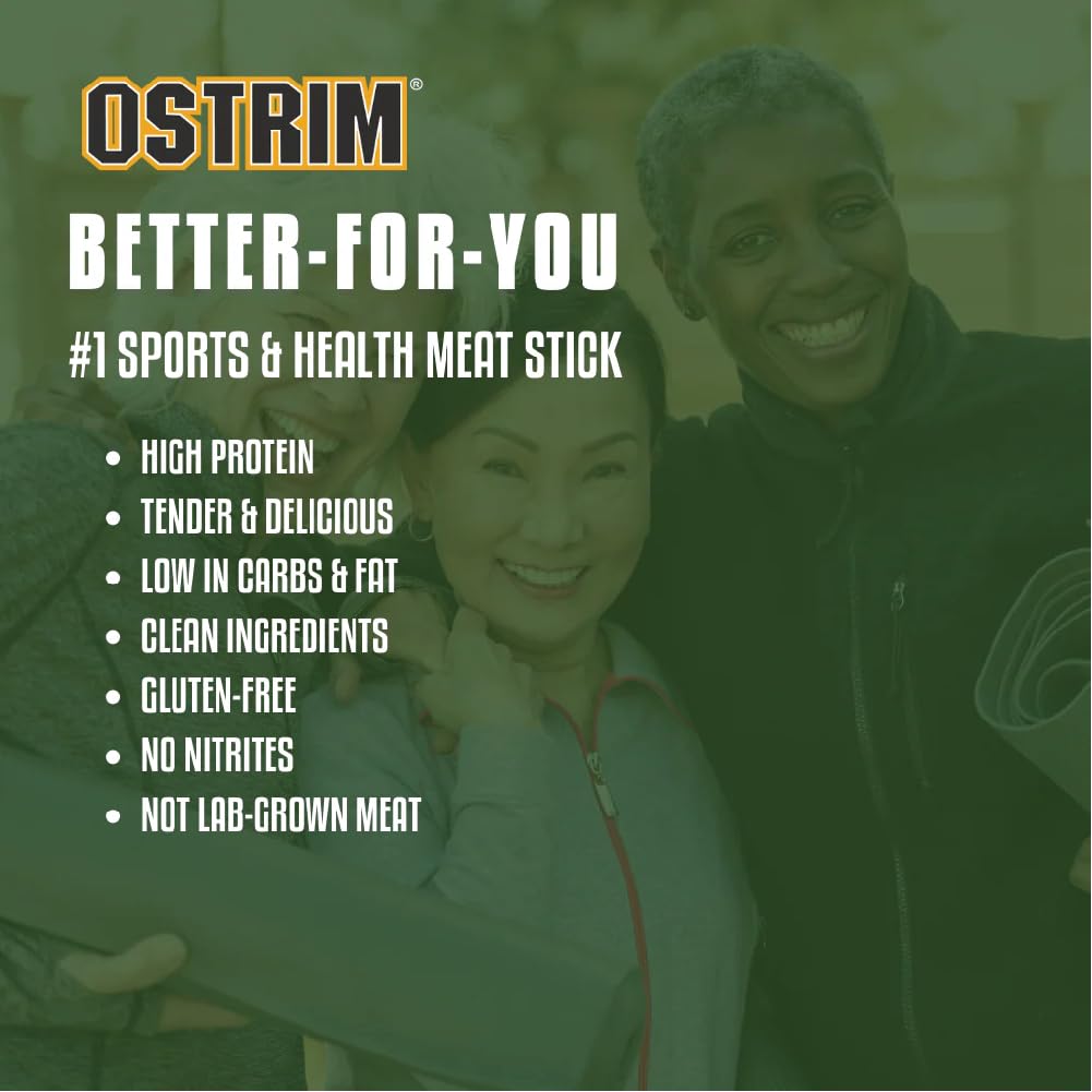 Ostrim Original, ingredientes simples de ternera y emú para snack consciente.