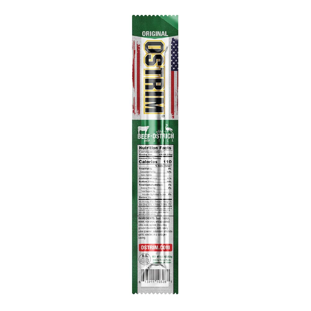 Ostrim Original mordisco sabroso de ternera y emú, snack conveniente.