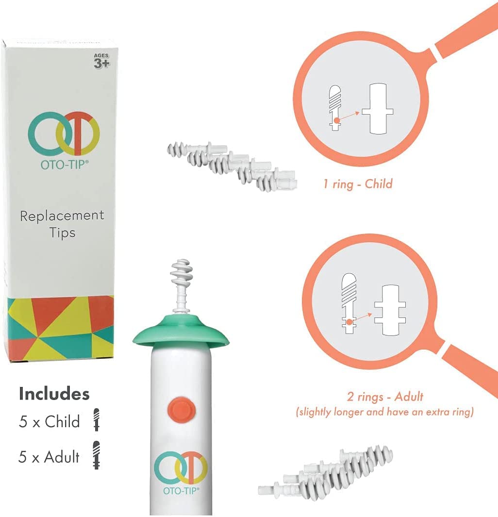 Oto-Tip diseño seguro para niños con protector de oído.