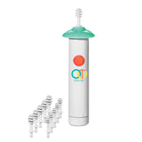 Oto-Tip con punta espiral de silicona para limpieza suave del canal auditivo.