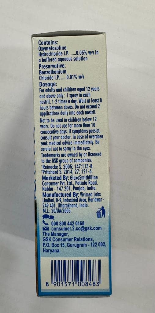 Otrivin, boquilla de spray nasal, aplicación precisa y cómoda para uso diario.