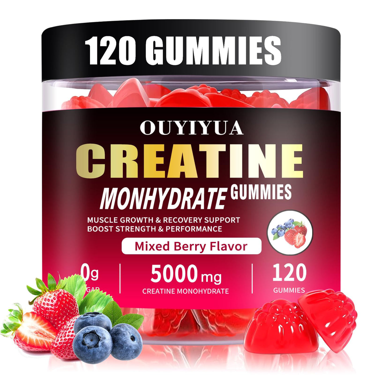 Gomitas OUYIYUA en frasco, apoyo energético para entrenar.