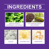 Dientes más brillantes con polvo mineral morado.