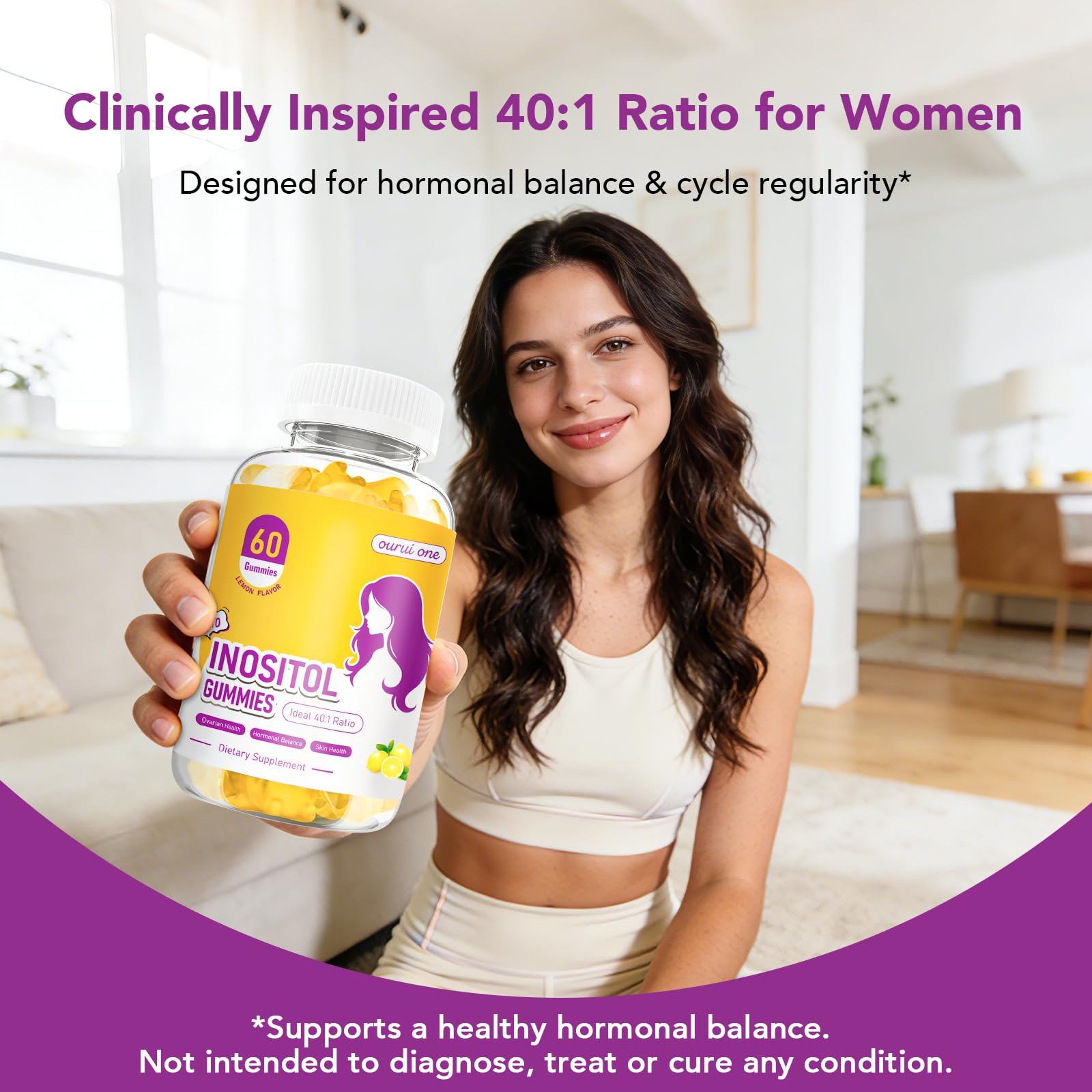 Gomitas ourui-one para equilibrio hormonal en mujeres y apoyo ovulación