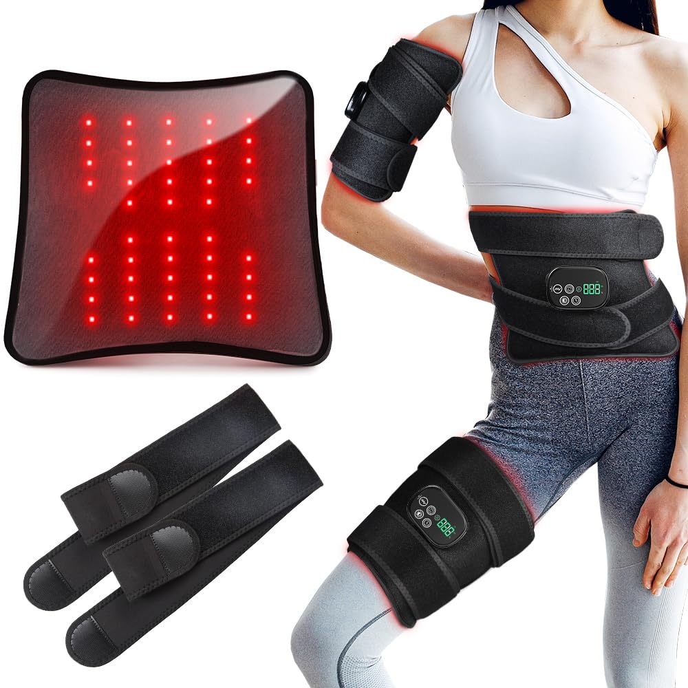 OVIMAZ cinturón de terapia de luz roja con correas largas para alivio muscular adaptable