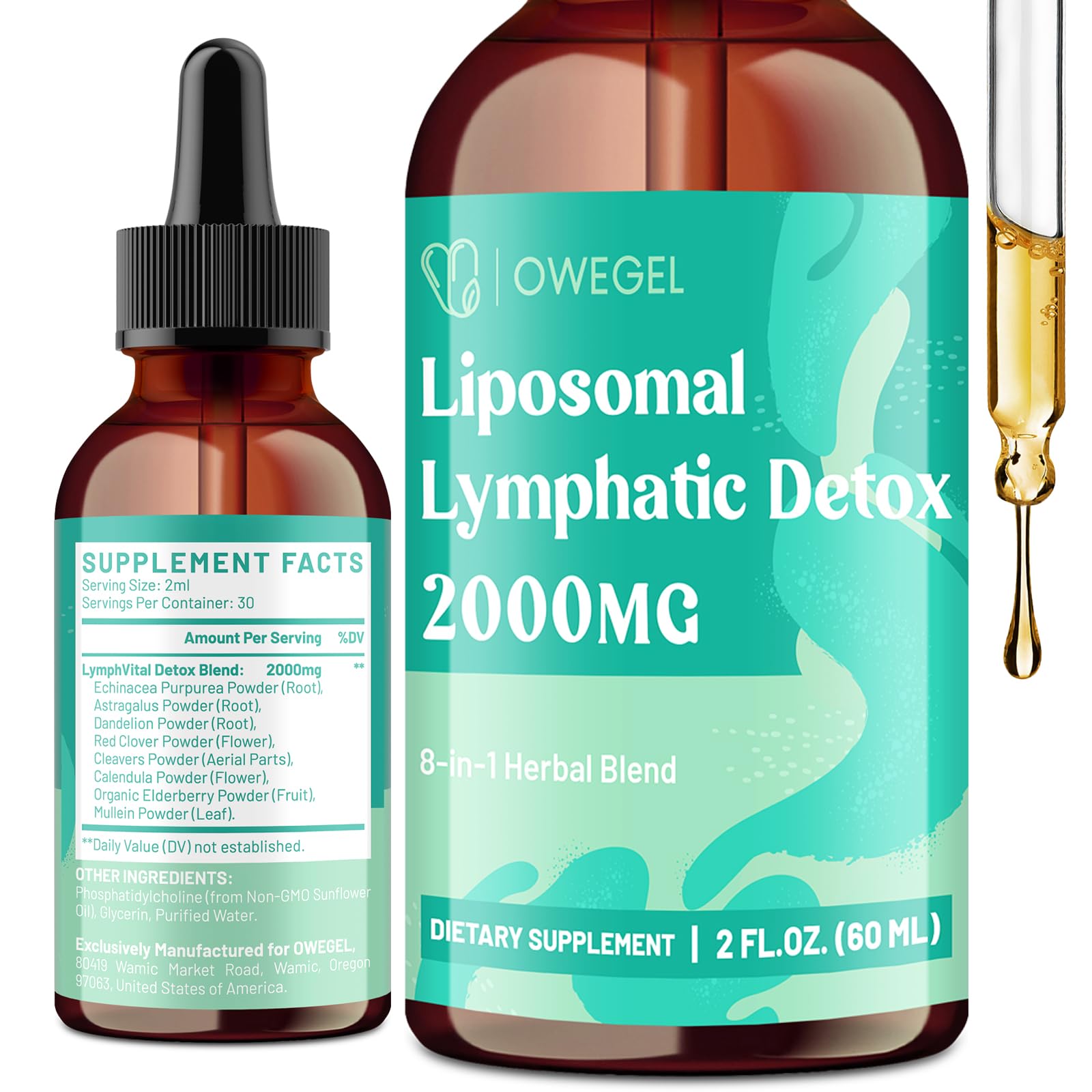 owegel liposomales drenaje linfático botella para apoyo al sistema linfático