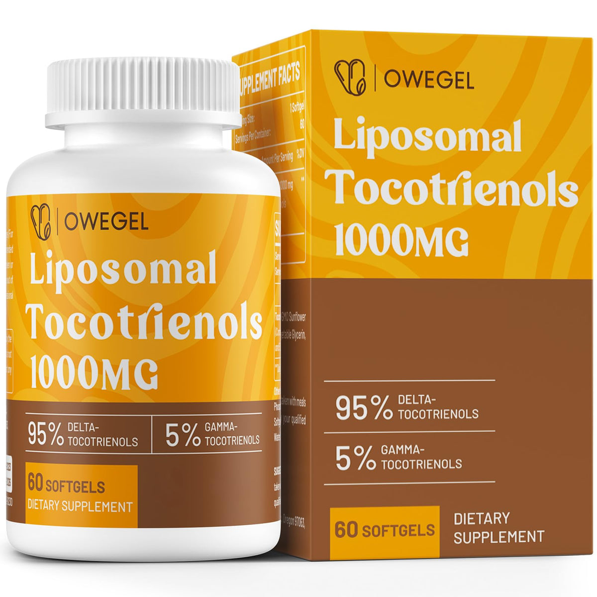 Owegel tocotrienoles liposomales 1000 mg: botella lista para uso diario.