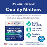 Owell Naturals crema neuropatía: aplicación versátil en pies, piernas y espalda