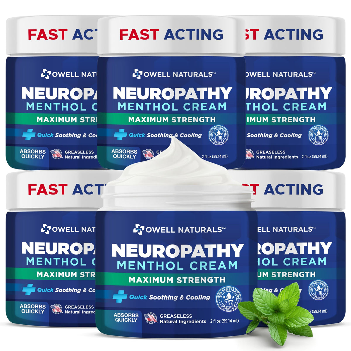 Owell Naturals crema neuropatía: enfriamiento rápido para pies cansados