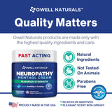 Owell Naturals Crema Neuropatía, uso nocturno, ayuda a relajarte para dormir mejor.