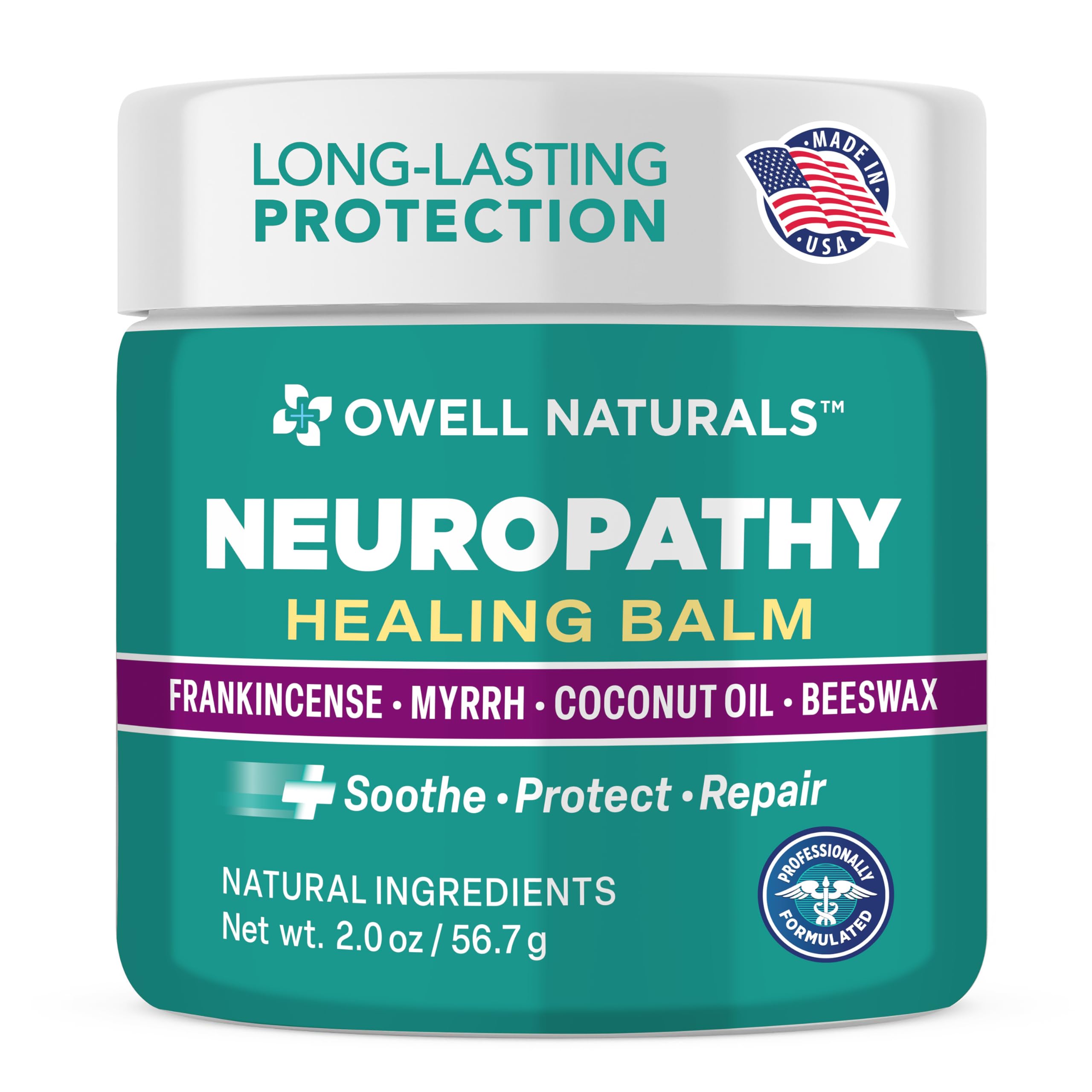 Owell Naturals Neuropathy Balm para pies, alivio activo y piel más suave.