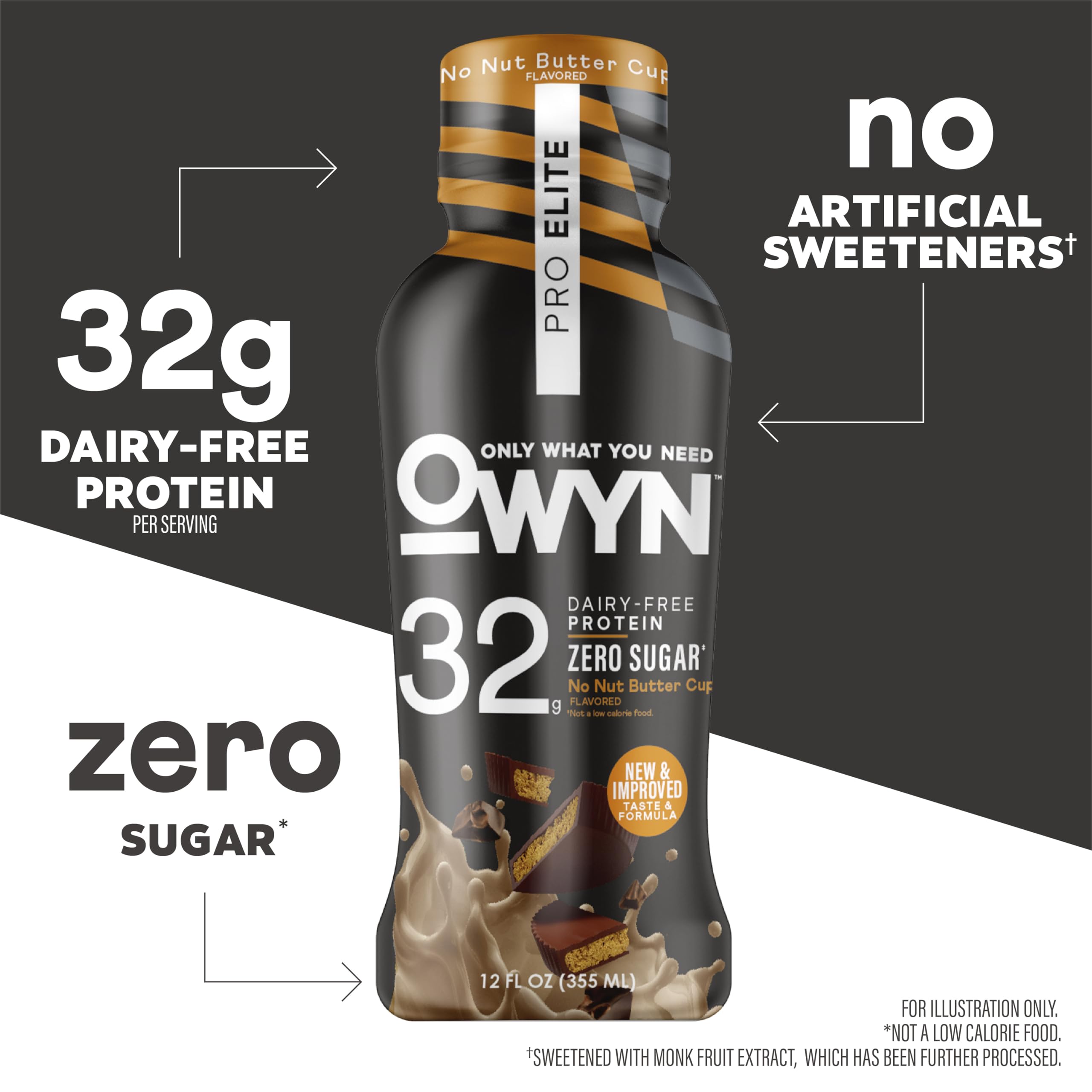 OWYN Pro Elite vertido en vaso para degustación rápida y conveniente.