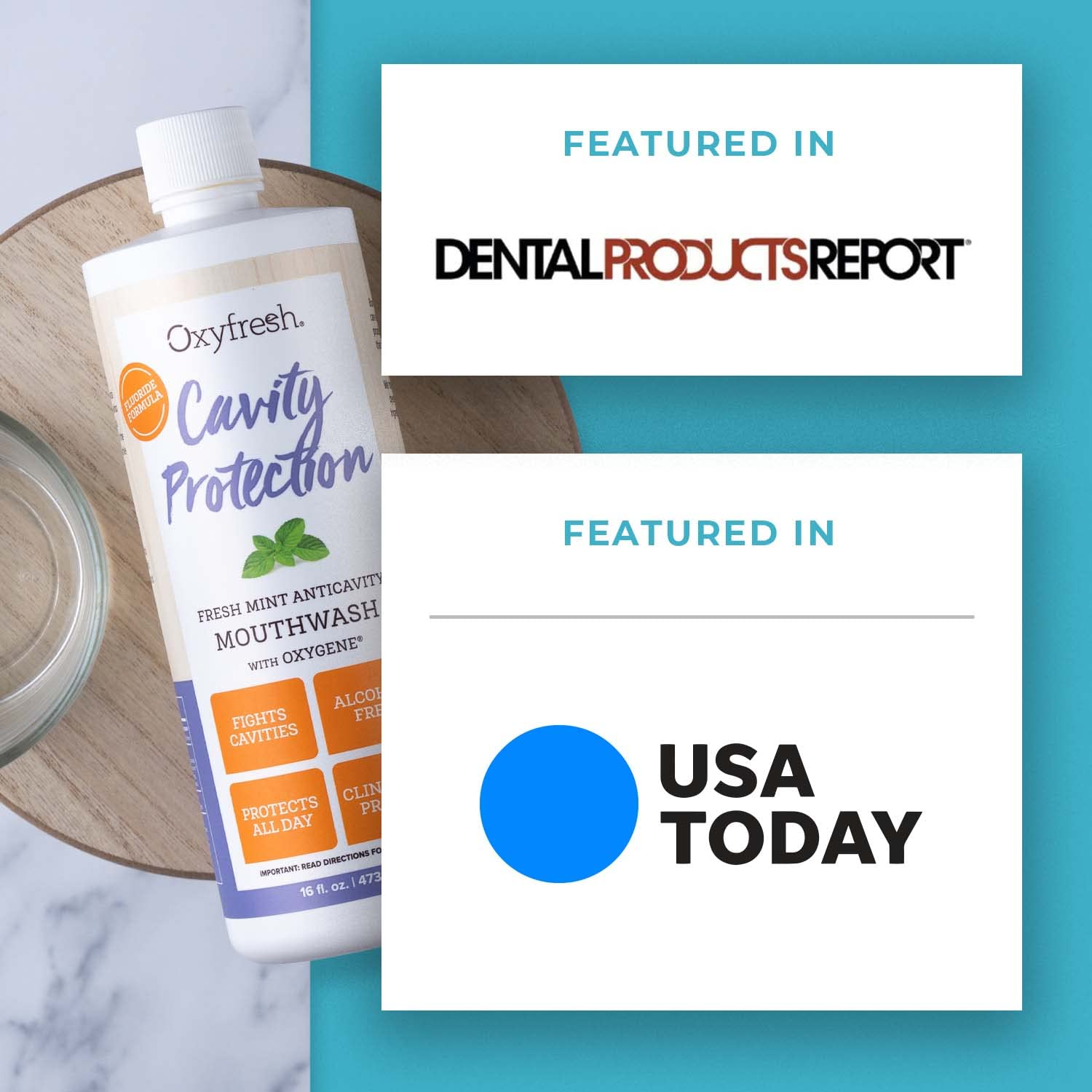 Oxyfresh aroma a menta suave en enjuague dental