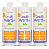 Oxyfresh protección caries enjuague fluorurado con menta para tres paquetes