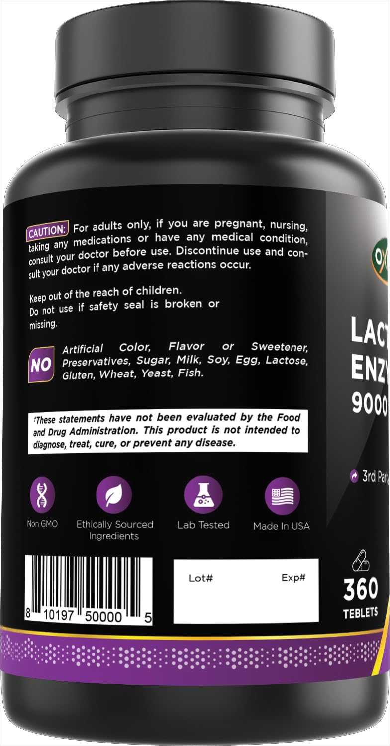 Oxify Lactasa empaque seguro para almacenamiento adecuado