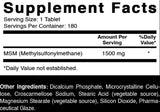 Oxify MSM bote-180-tabletas: suministro para rutina diaria.