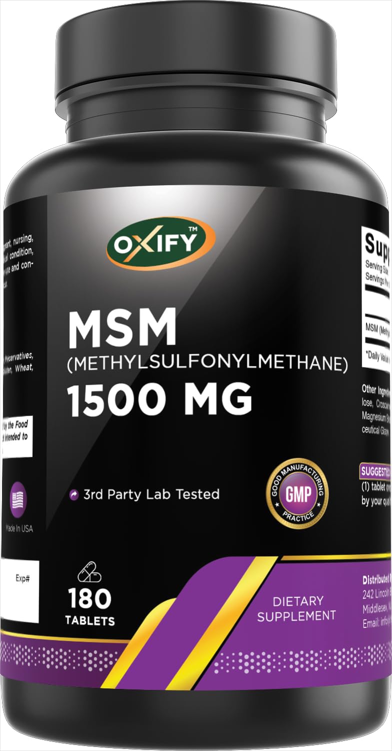 Oxify MSM tabletas-1500: dosis alta para uso diario.