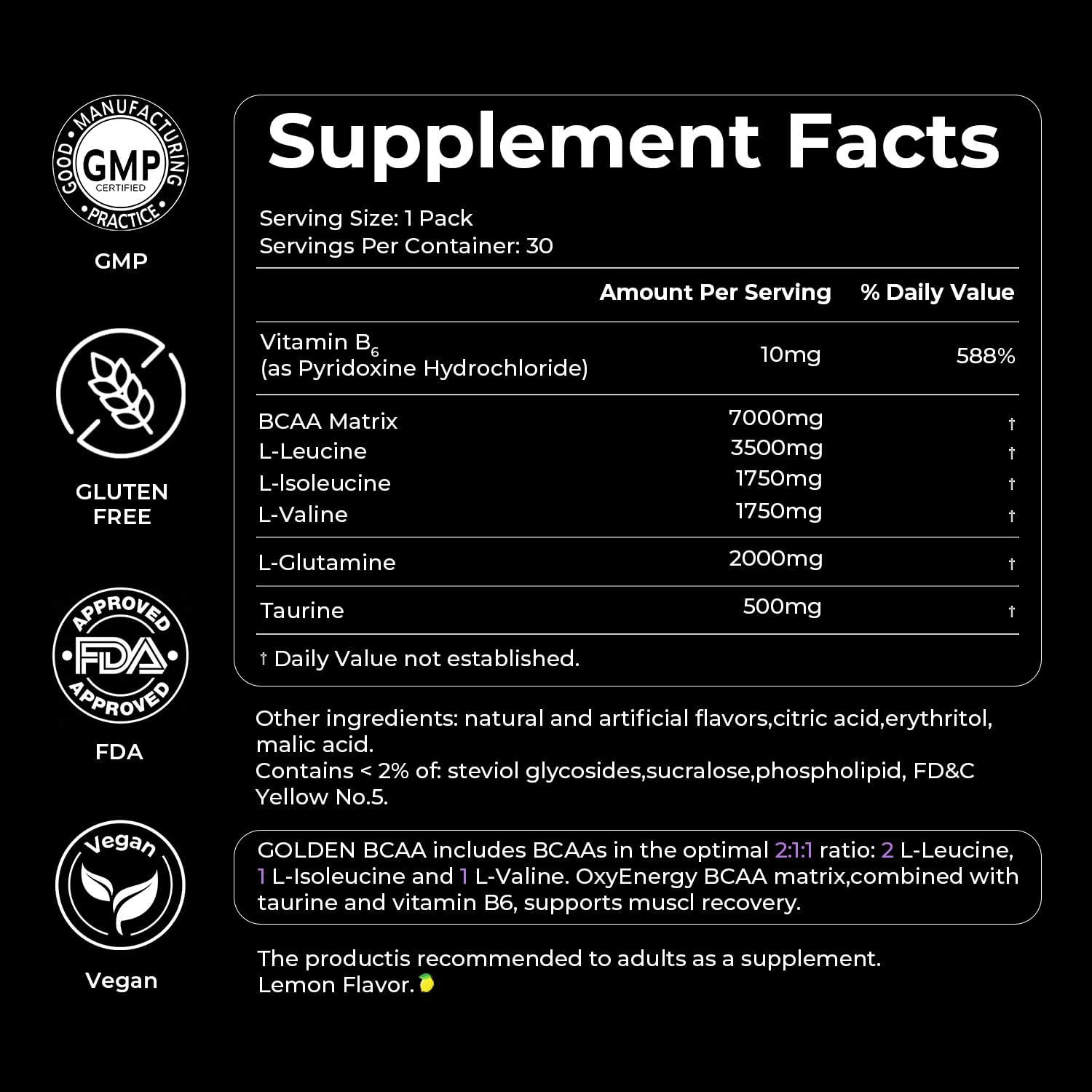 Producto de OxyEnergy sin azúcar con sabor a limón