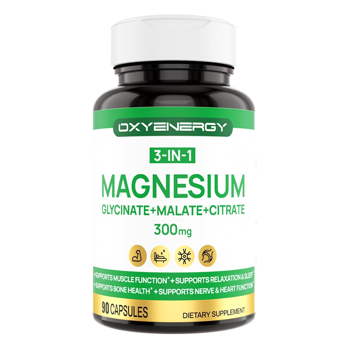 OxyEnergy Triple Magnesium Complex cápsulas en empaque, alta absorción.