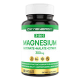 OxyEnergy Triple Magnesium Complex cápsulas en empaque, alta absorción.