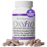 OxyFlo: botella frontal mostrando el envase para uso diario y comodidad de la vejiga.