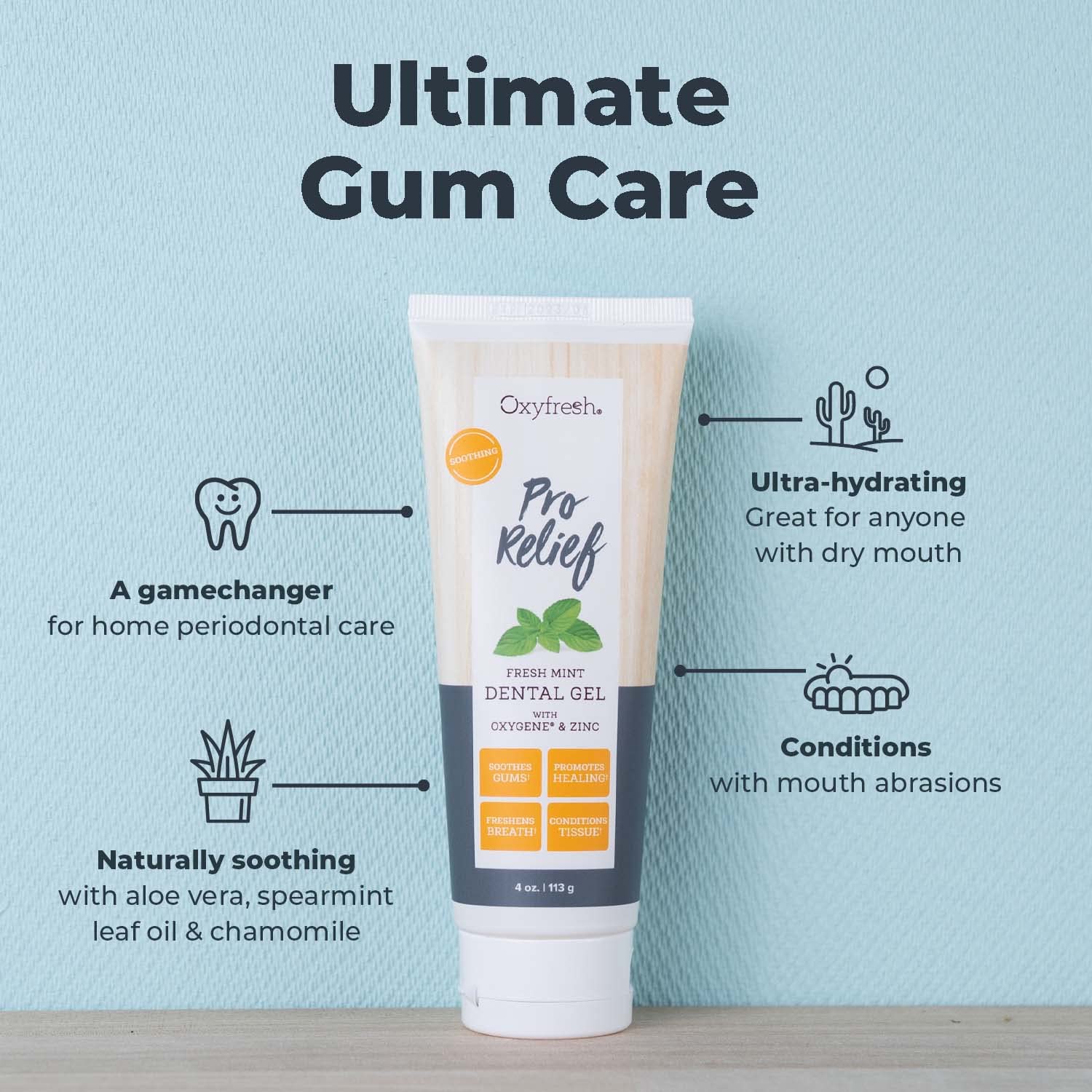 Oxyfresh Alivio Gel aplicación diaria suave para encías irritadas
