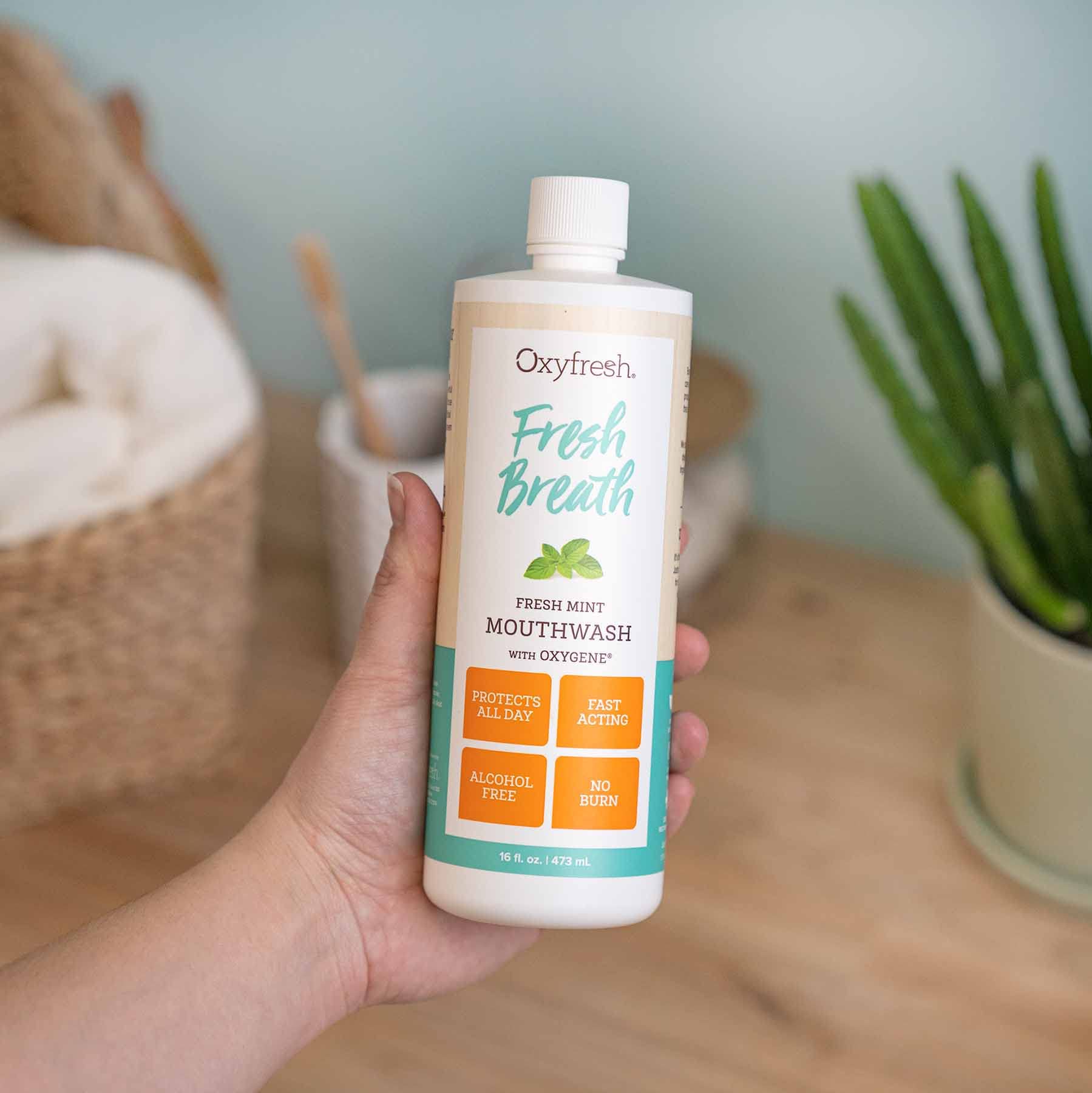 Oxyfresh boca saludable con uso diario para encías y dientes.