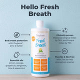 Etiqueta del enjuague bucal Oxyfresh 16 oz mostrando diseño suave