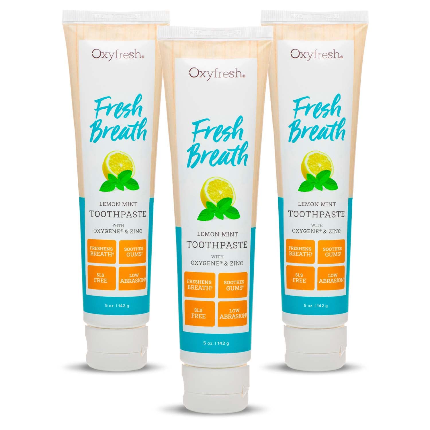 Oxyfresh Limón-Menta, tubo de dentífrico para un cepillado diario y aliento fresco.
