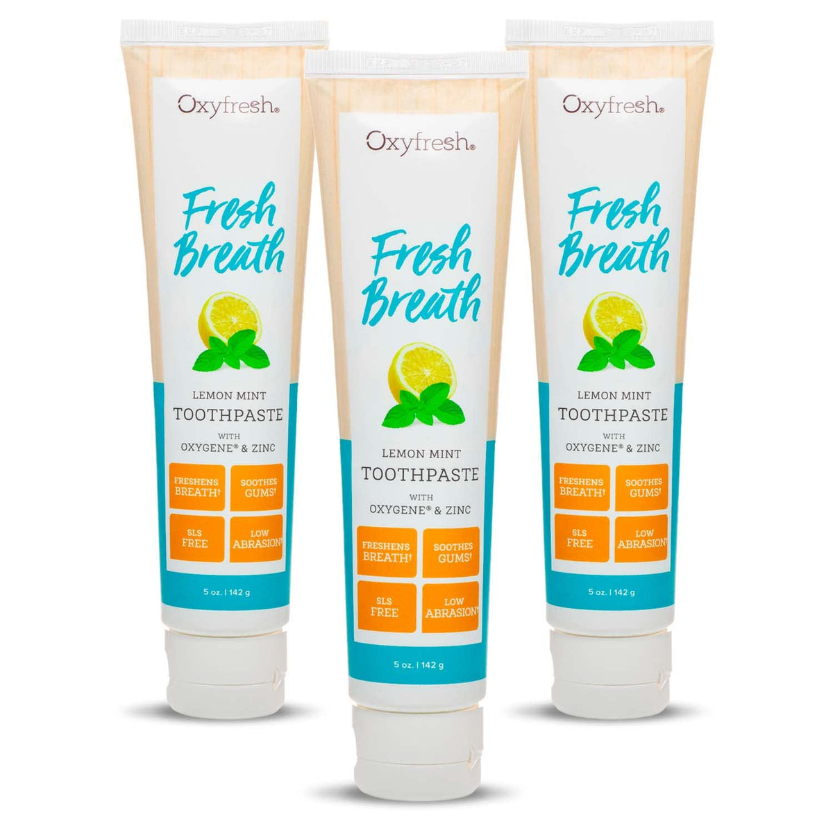 Oxyfresh Limón-Menta, tubo de dentífrico para un cepillado diario y aliento fresco.