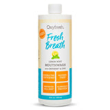 Oxyfresh Lemon Mint: botella de enjuague bucal con aroma cítrico para frescura duradera