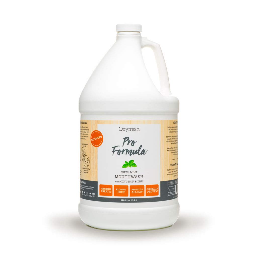 Oxyfresh Pro Formula Fresh Mint enjuague bucal, frasco para aliento fresco y encías sanas