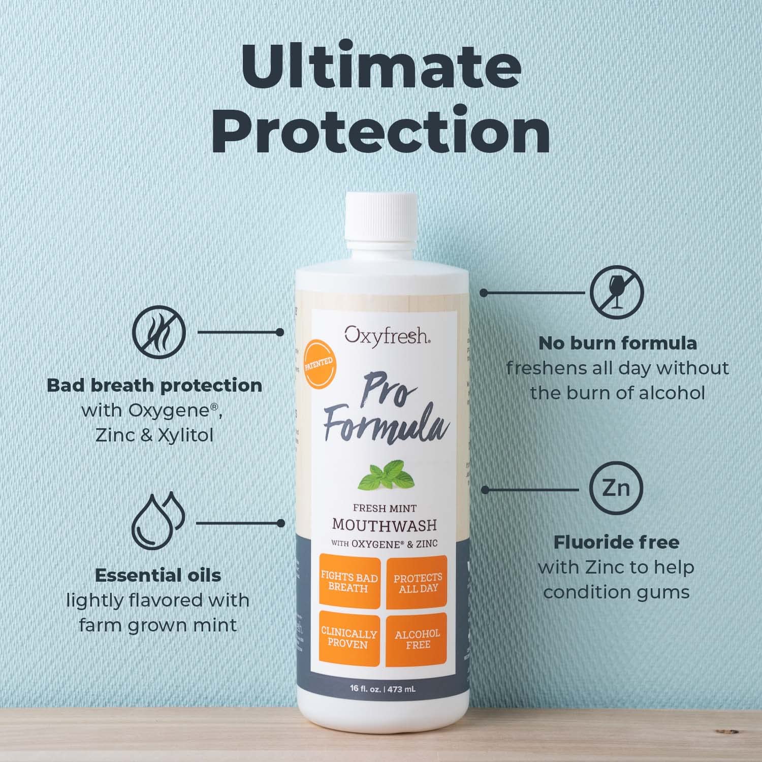 Oxyfresh Pro Formula Zinc: uso diario para reducción del mal aliento