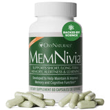 OxyNaturals MemNivia: botella de 60 cápsulas para apoyo diario de memoria y enfoque.