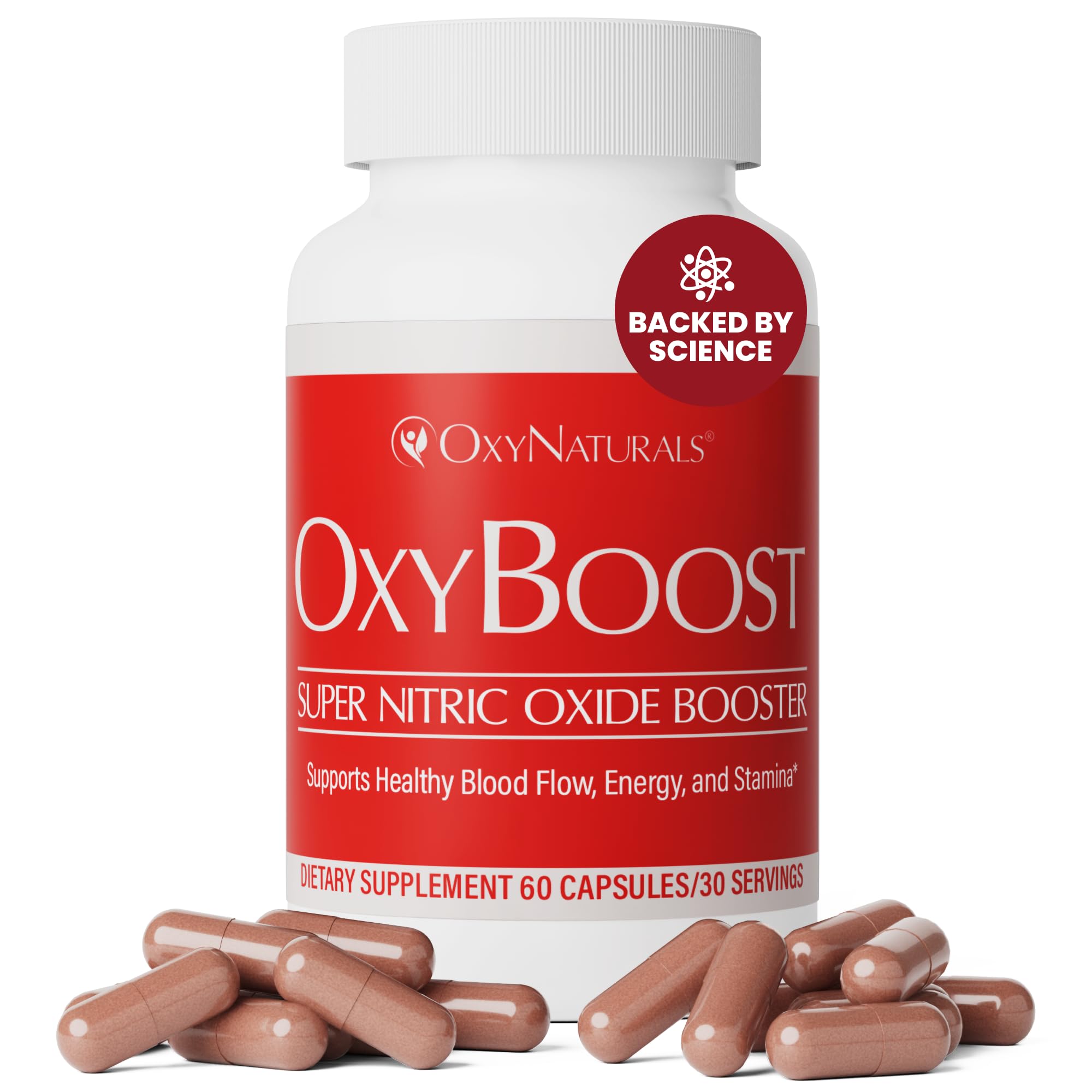 OxyNaturals OxyBoost botella frente para uso diario.