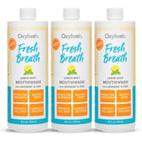 Oxyfresh botella de enjuague bucal limon menta para aliento duradero