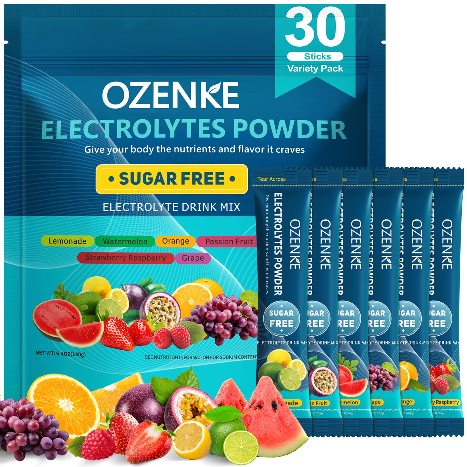 OZENKE electrolitos polvo: bolsitas listas para hidratación rápida durante entrenamientos.