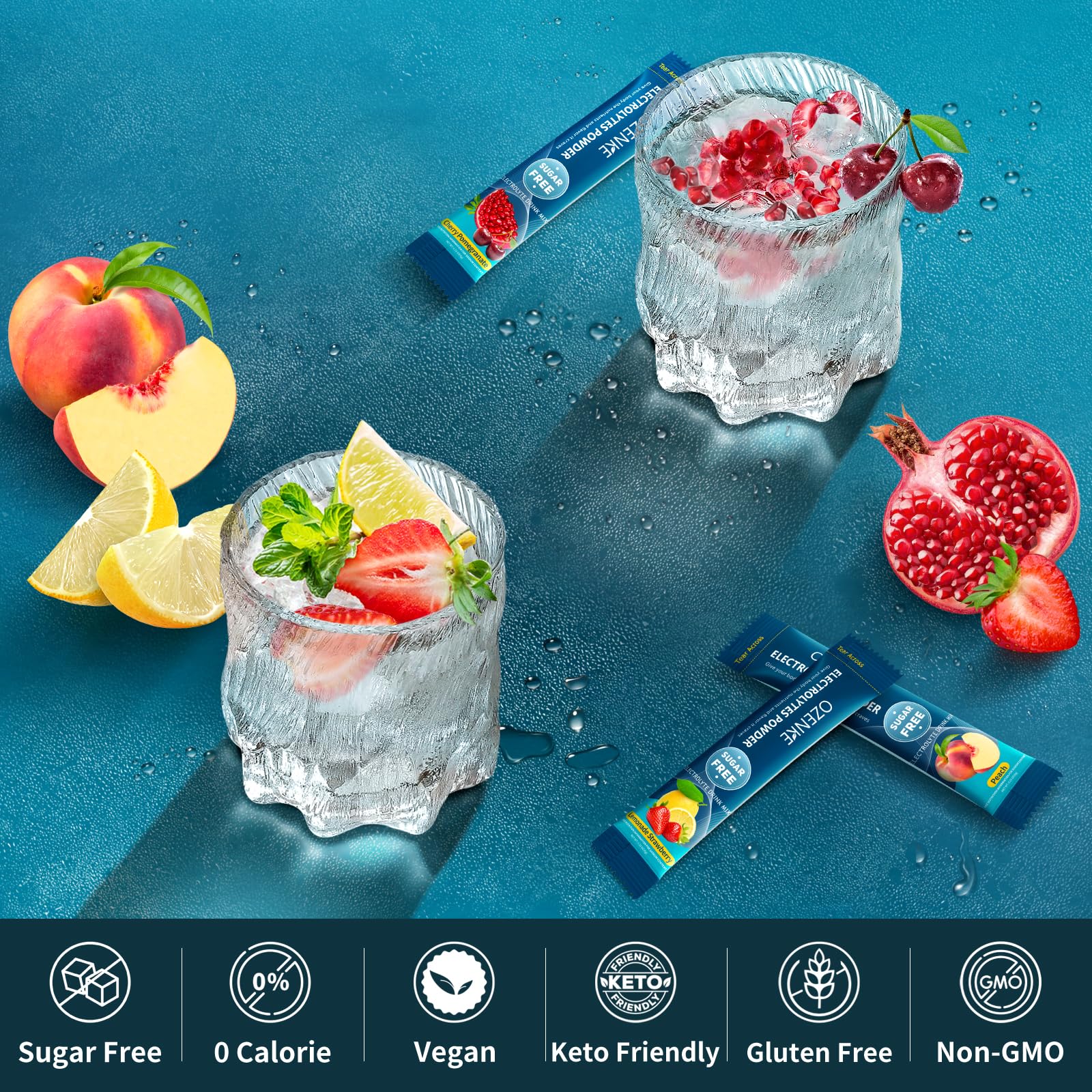 OZENKE formato polvo, disolución rápida para bebida refrescante.