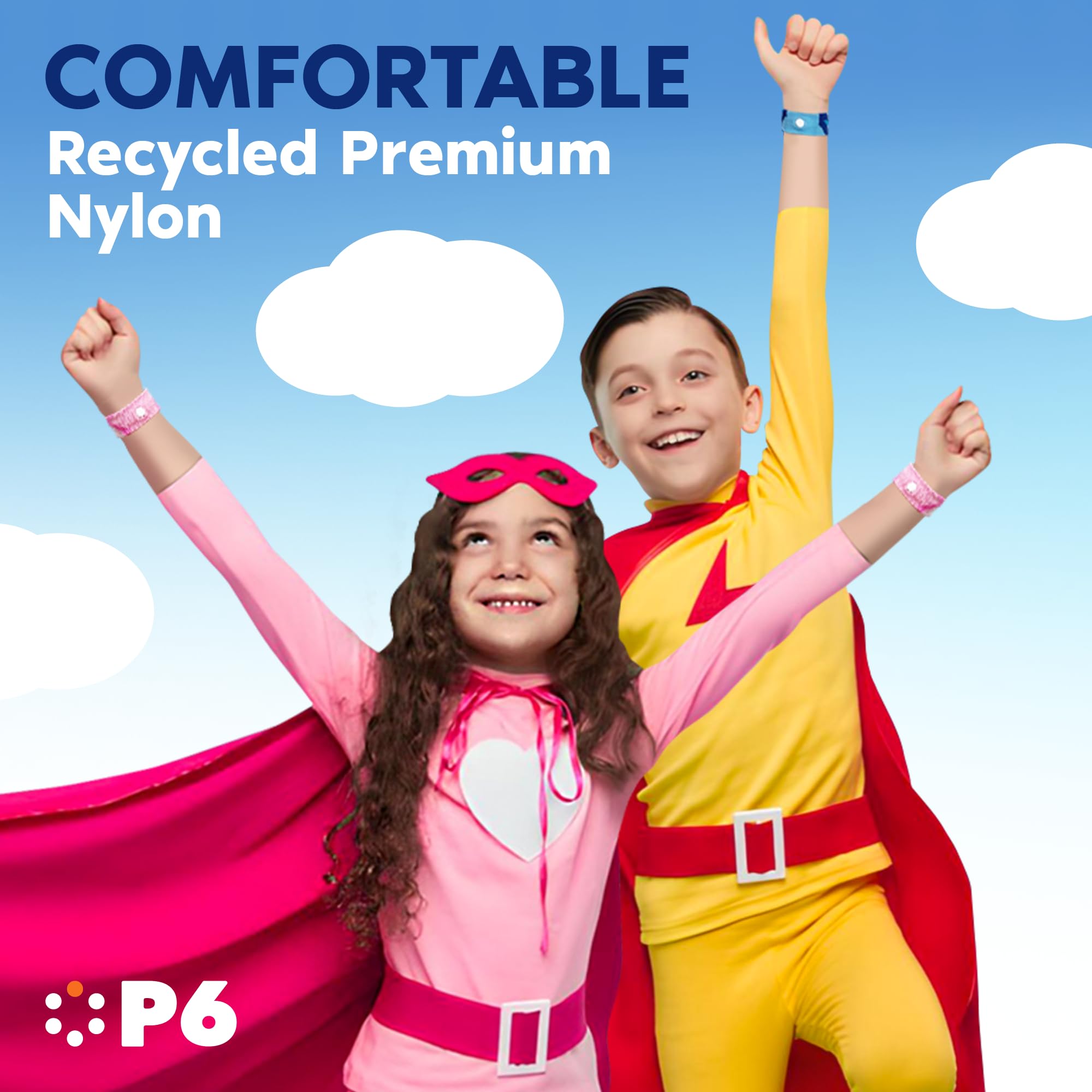 La banda P6 ofrece ajuste ergonómico para niños durante trayectos.