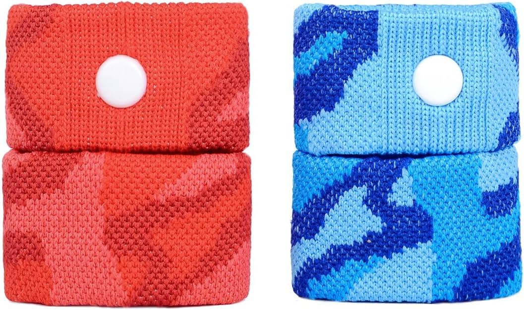 Paquete de dos pulseras Rojo y Azul, listo para viaje