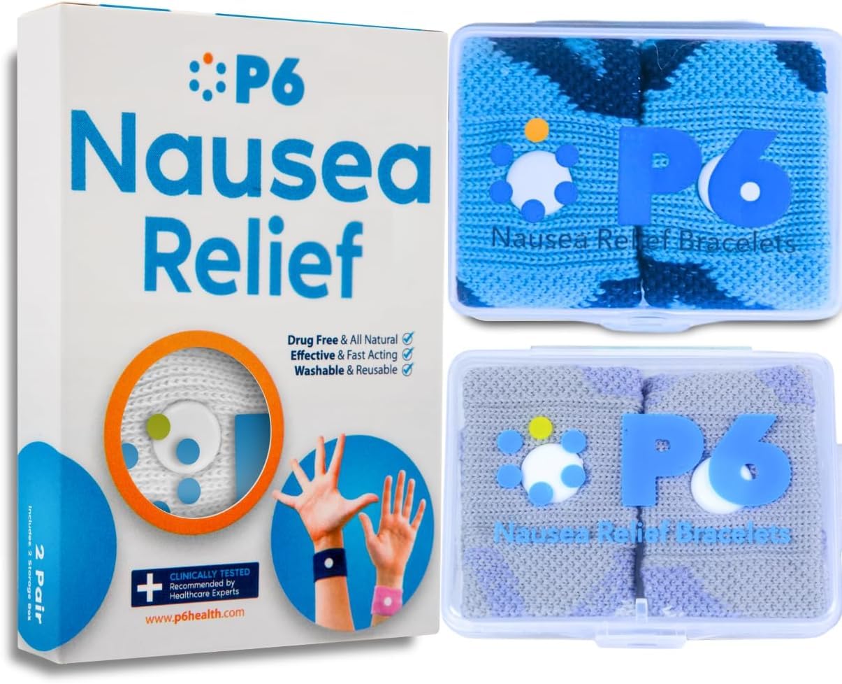 Bandas P6 antimareo para adultos, pulsera de acupresión para viajes.
