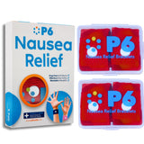 Pulseras P6 rojas para mareo, paquete de dos con estuche incluido