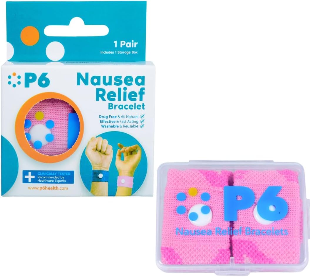 P6 Health pulseras de acupresión para mareo por movimiento, posible alivio durante viajes.