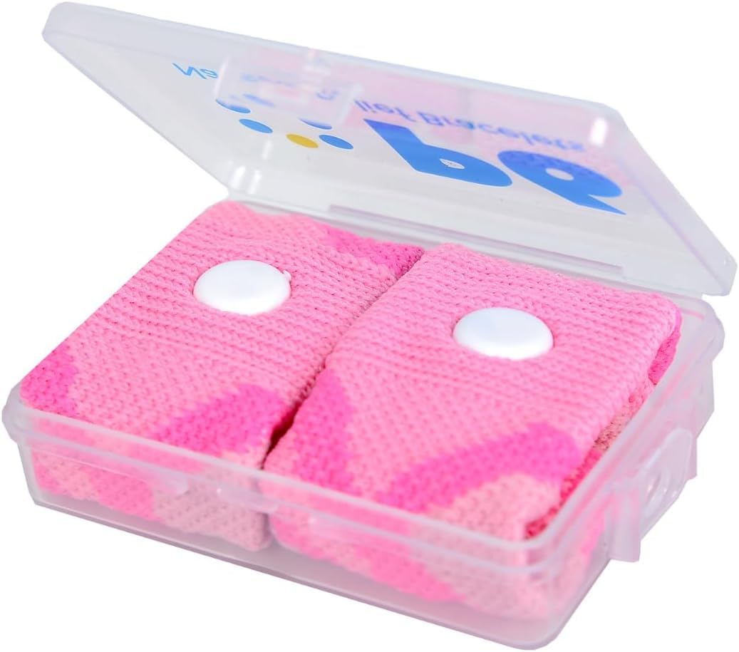 P6 Health pulseras de acupresión para náuseas en coche, alivio suave en trayectos.