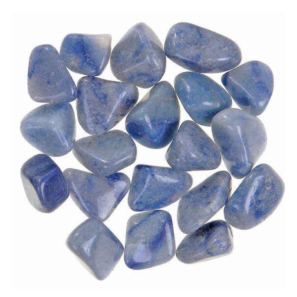 Pachamama Essentials Cuarzo Azul piedra lisa 20-25 mm para claridad mental y comunicación.